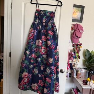 Navy Floral Midi Dress
